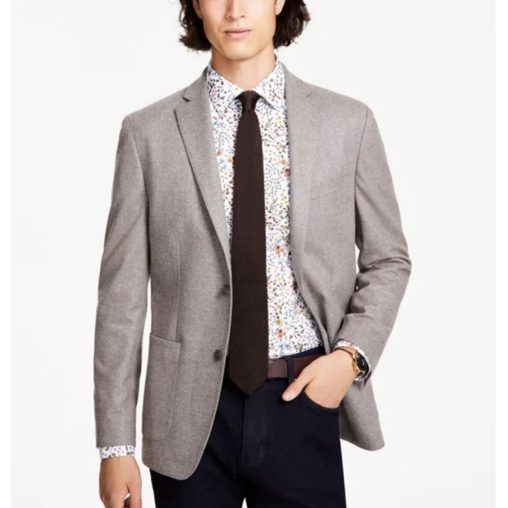 Bar III Men’s Slim-Fit Knit Sport Coat Size 36R Tan Tailored Travel/Office NWT